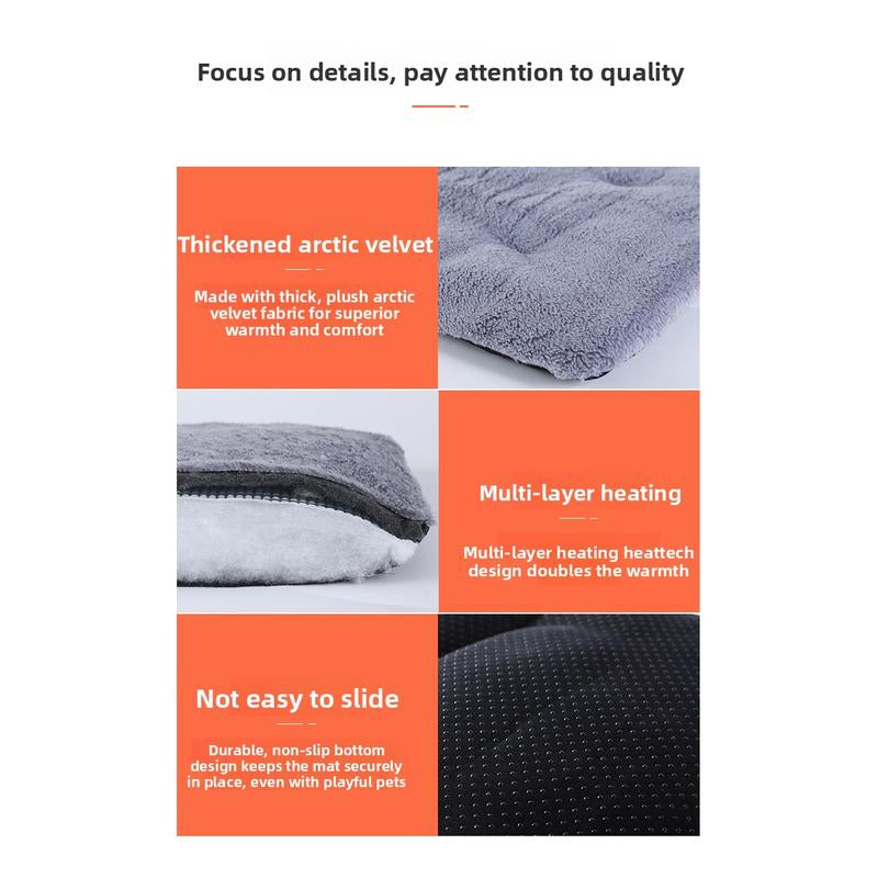[Black Friday]Self Warming Pet Bed, Small Self Heating Pet Crate Pad, Thermal Extra Warm Mat Indoor & Outdoor, Non-Slip & Washable