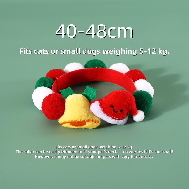 Christmas Pet Collar Set 3PCS – Soft Plush Adjustable Elastic Collars with Santa Hat, Reindeer & Jingle Bell Designs, Cute Holiday Accessories, Perfect Christmas Gift for Cats, Dogs & Pet Lovers