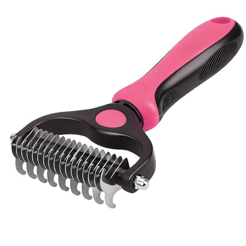 Pet Grooming Brush-Double Sided Shedding Dematting Undercoat Rake Comb for Dogs and Cats for Dematting and Tangle Removal Dog Grooming Brush,Pet Grooming Tool,Cat Dog Products Cat Dog Accessories,For Long-Haired Pets