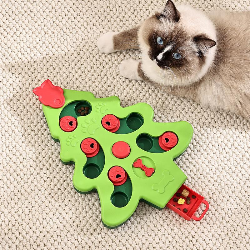 REPET Smart Feeding Trainer (XMAS Limited)– Interactive Pet Puzzle Plate with Sound Button for Intelligent Eating & Communication