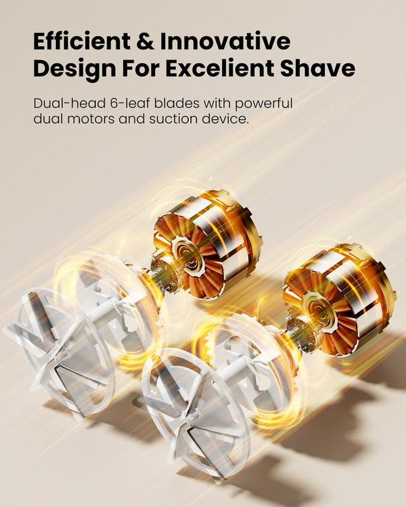 GAIATOP 2-In-1 Dual-Head Fabric Shaver & Pet Hair Remover, 11Cm Rechargeable Lint Remover with LED Display & Dual 6-Leaf Blades, Sweater Defuzzer + Pet Hair Brush for Clothes Sofa Couch