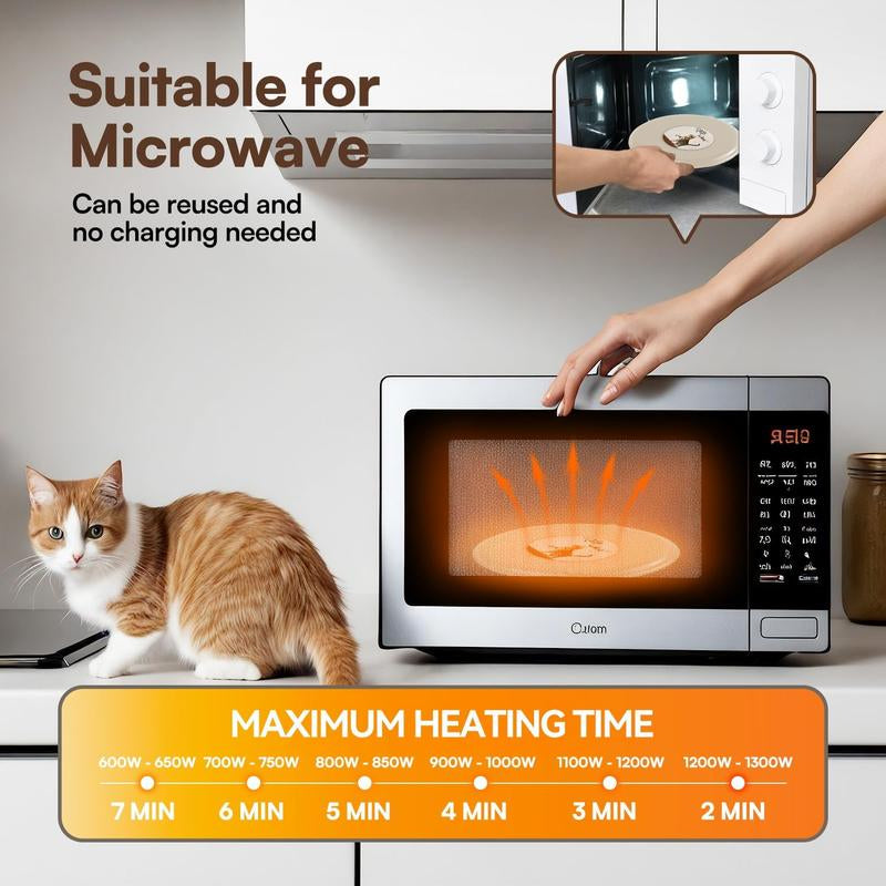 ALL for PAWS Heated Cat Bed Indoor, Microwavable Heating Pads for Cats, Puppies & Small Pets, Non-Electric Heating Dog Bed with 2 Cozy Covers, Safe & Long-Lasting Warmth