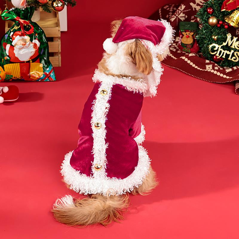 Christmas Dog Costume Santa Claus Dress up Fun Puppy Clothes Pet Party Dress Up