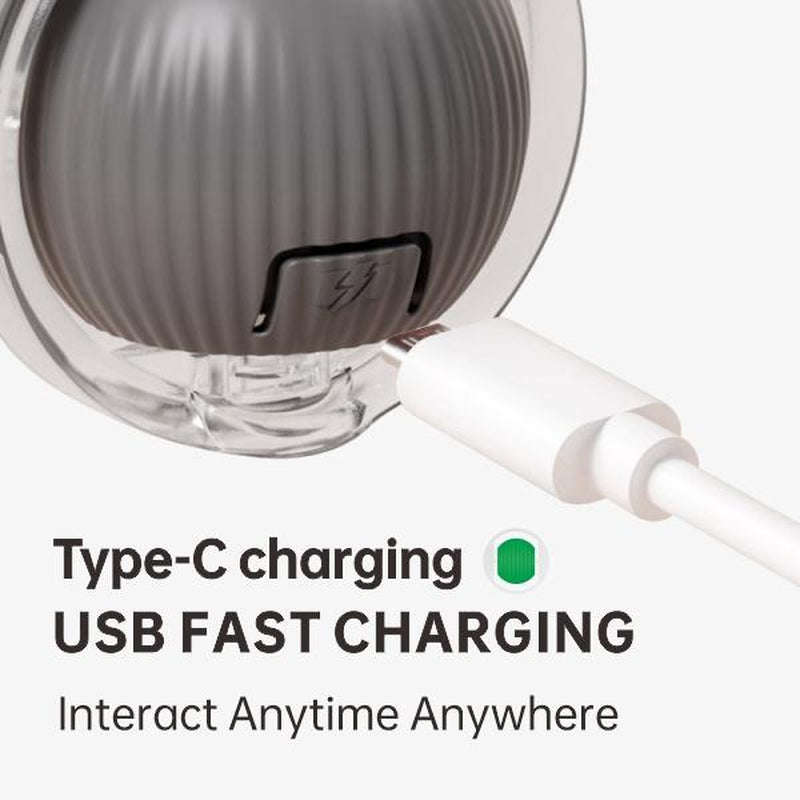 USB Rechargeable Interactive Pet Ball Toy Cat Yarn Ball Smart Interactive Pet Ball Auto Rolling Toy for Cats & Dogs Keeps Pets Active Happy & Energetic Anti-Depression Fun Gift for Cats & Dogs