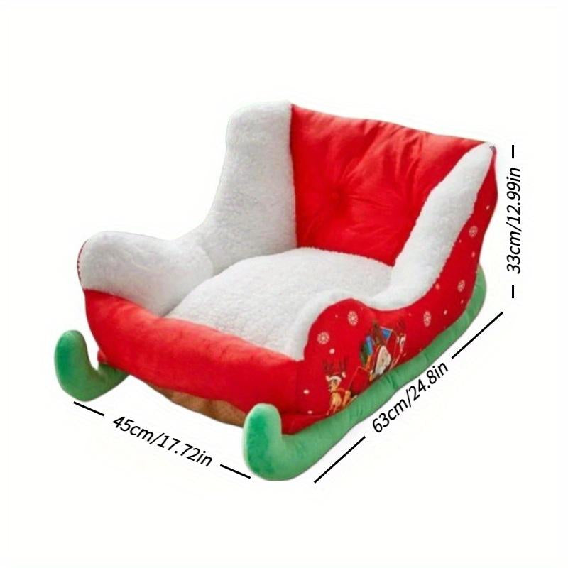 Winter Warm Christmas Style Sled Dog Mat, Dog Bed, Cat Bed, Soft and Safe Winter Pet Sleeping Bed, Removable and Washable