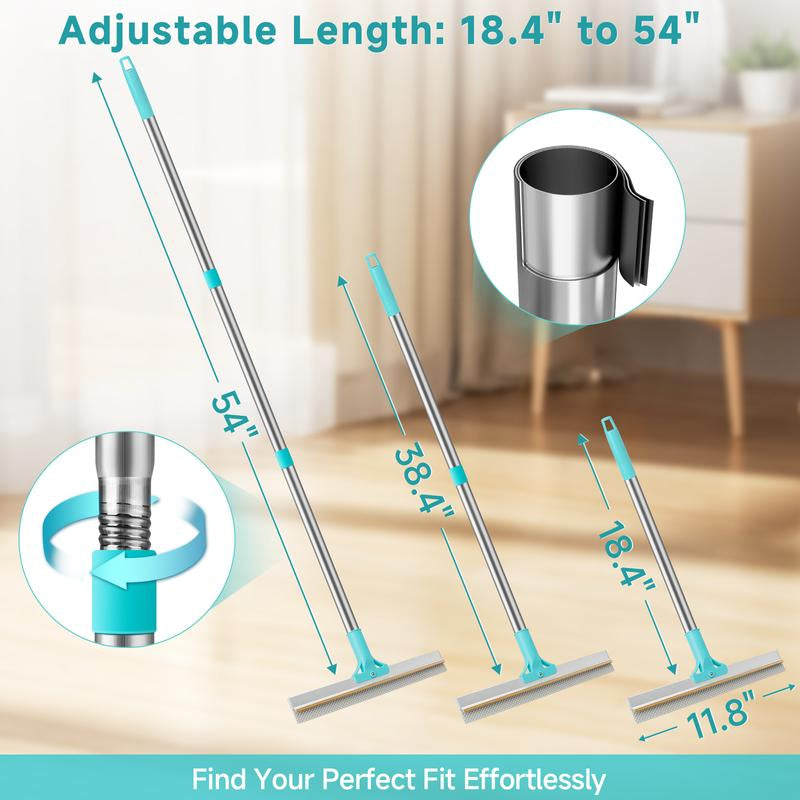 Carpet Rake for Pet Hair Removal (3 Pack), Dog Cat Fur Remover Rubber Broom, Adjustable Cat Dog Carpet Rake, Scraper Brush for Carpet, Rug, Car Mat, Couch, Pet Bed, Furniture