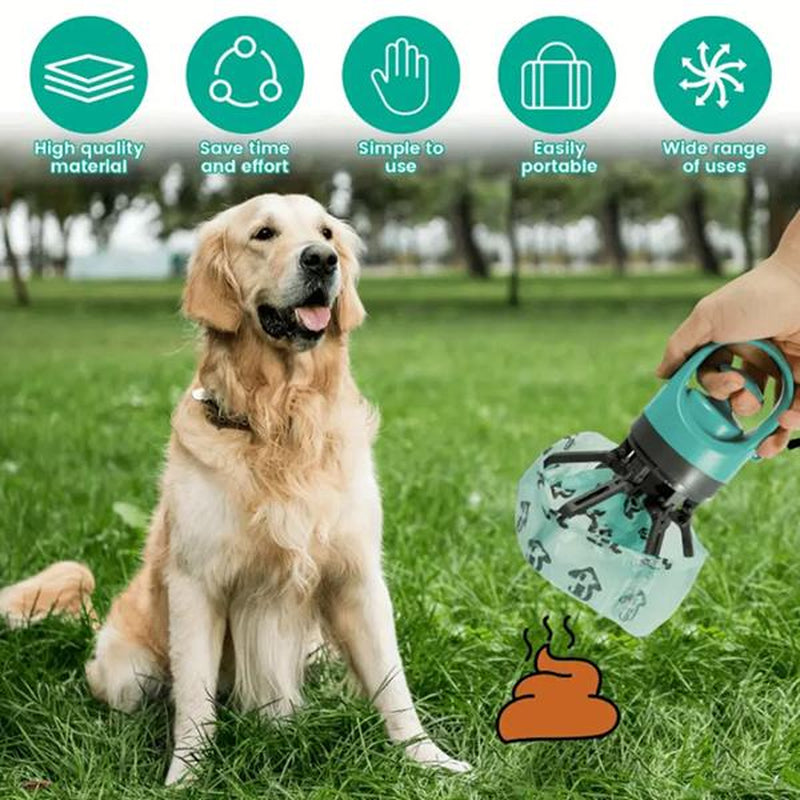 Portable Pet Poop Picker Includes Leak-Proof Bags - Easy to Carry, Lightweight, and Sanitary Outdoor Poop Removal Solution Ideal for Outdoor Use