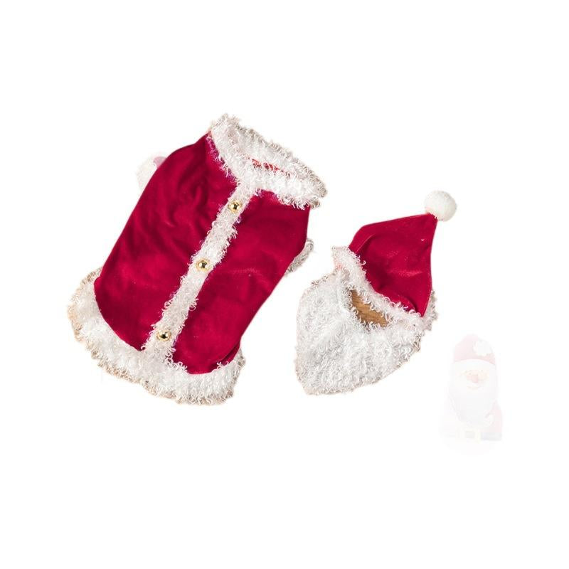 Christmas Dog Costume Santa Claus Dress up Fun Puppy Clothes Pet Party Dress Up