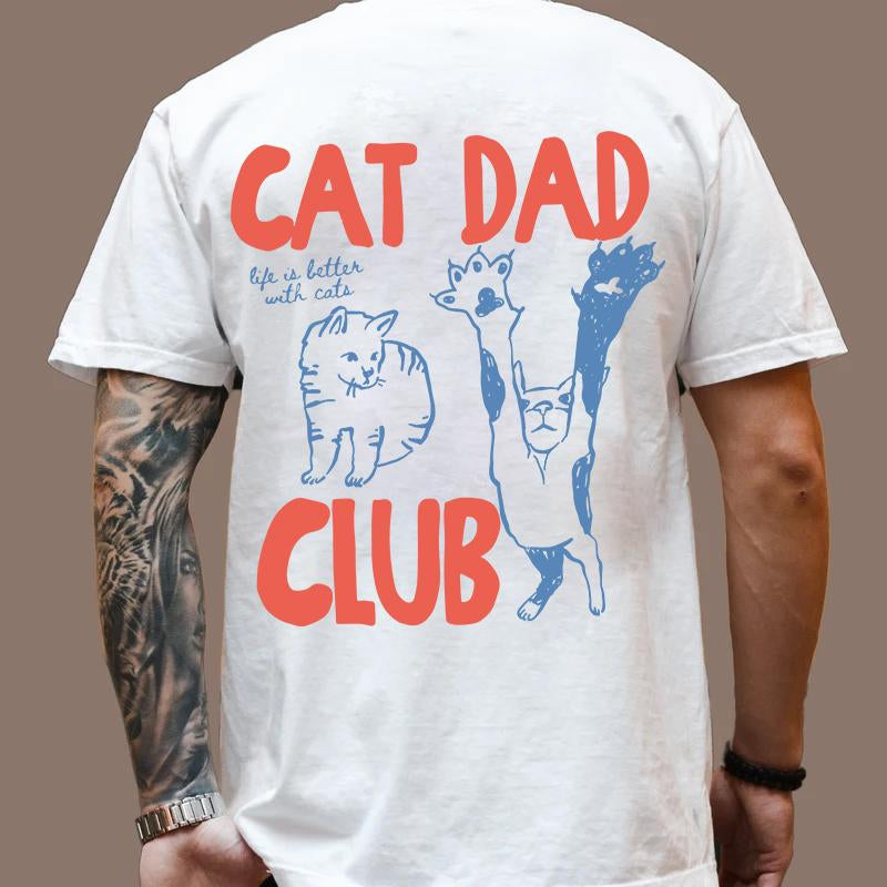 Cat Dad Shirt, Cat Dad Tee, Comfort Colors Cat Dad Club Tshirt, Back Design Tee Funny Cat Shirt, Cat Lover, New Cat Dad Shirt, Pet Parent