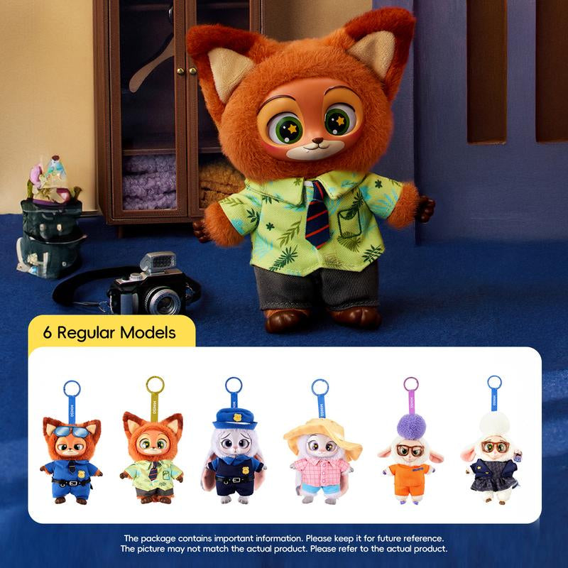 Disney Zootopia Series Vinyl Plush Toy Blind Box - Judy Nick Plush Doll, Christmas Gifts for Boys or Girls, Couple Accessories, Cute Bag Charms Keychien