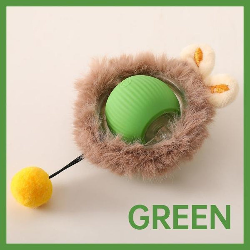 USB Rechargeable Interactive Pet Ball Toy Cat Yarn Ball Smart Interactive Pet Ball Auto Rolling Toy for Cats & Dogs Keeps Pets Active Happy & Energetic Anti-Depression Fun Gift for Cats & Dogs
