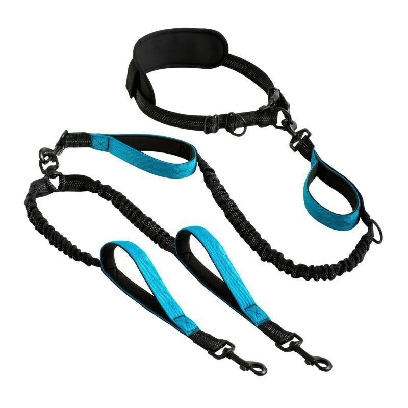 Dual Retractable Dog Leash — 3M, No-Tangle 360° Swivel, Flashlight & Poop Bag Holder