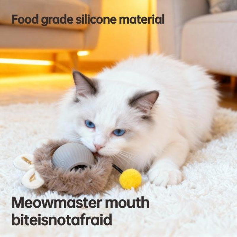 USB Rechargeable Interactive Pet Ball Toy Cat Yarn Ball Smart Interactive Pet Ball Auto Rolling Toy for Cats & Dogs Keeps Pets Active Happy & Energetic Anti-Depression Fun Gift for Cats & Dogs