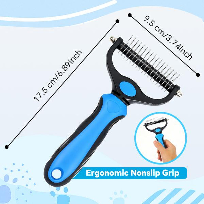 Pet Grooming Brush-Double Sided Shedding Dematting Undercoat Rake Comb for Dogs and Cats for Dematting and Tangle Removal Dog Grooming Brush,Pet Grooming Tool,Cat Dog Products Cat Dog Accessories,For Long-Haired Pets
