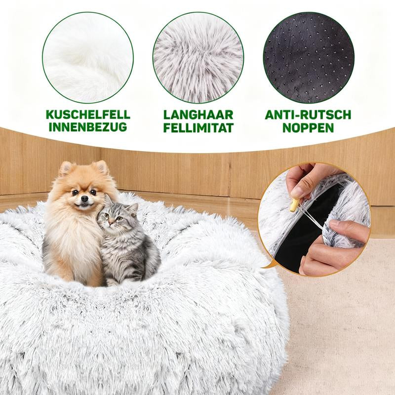 Christmas Tree Skirt Cat Tunnel Bed Soft Plush Multifunctional Collapsible Tunnel with Cotton Cushion for Small Pets Cozy Winter Cat Tunnel Bed with Steel Wire Safety Protection