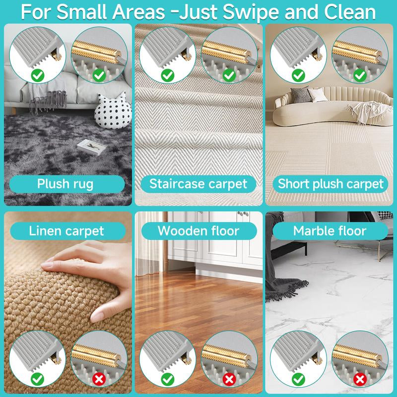 Carpet Rake for Pet Hair Removal (3 Pack), Dog Cat Fur Remover Rubber Broom, Adjustable Cat Dog Carpet Rake, Scraper Brush for Carpet, Rug, Car Mat, Couch, Pet Bed, Furniture