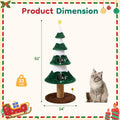 Royalcraft Christmas Tree Cat Tower for Indoor Cats, Multi-Level Wooden Cat Tree with Scratching Posts, Sisal Cat Scratcher & Cozy Cat Beds,Green