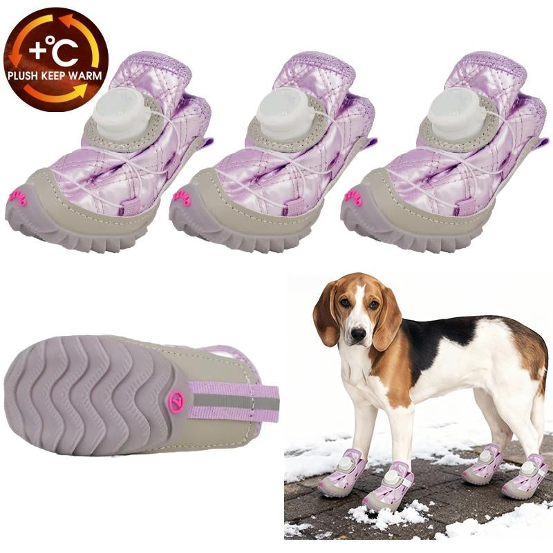 KIADOG Dog Shoes for Small Medium Dogs Winter Warmth Breathable Mesh Boots & Paw Protectors for Summer Hot Pavement Winter Snow Secure-Fitting Waterproof Anti-Slip Booties Anti-Loosening Knob Design for Hiking Hardwood Floors