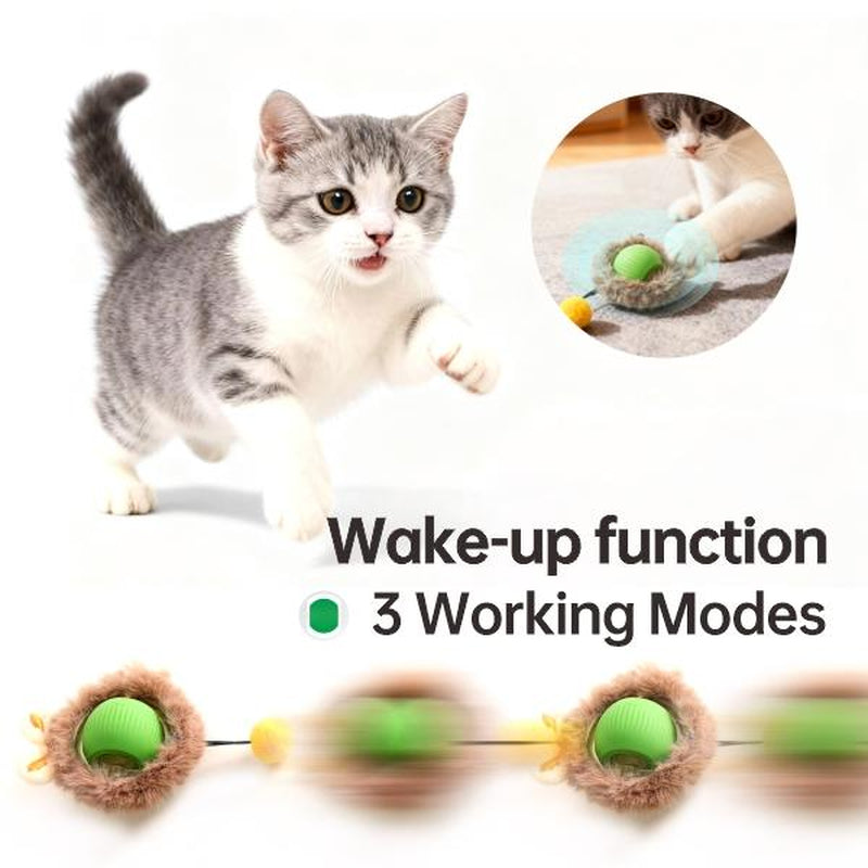 USB Rechargeable Interactive Pet Ball Toy Cat Yarn Ball Smart Interactive Pet Ball Auto Rolling Toy for Cats & Dogs Keeps Pets Active Happy & Energetic Anti-Depression Fun Gift for Cats & Dogs