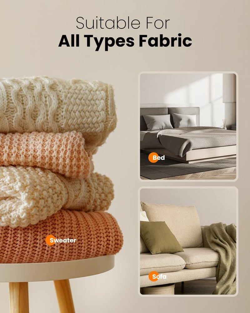 GAIATOP 2-In-1 Dual-Head Fabric Shaver & Pet Hair Remover, 11Cm Rechargeable Lint Remover with LED Display & Dual 6-Leaf Blades, Sweater Defuzzer + Pet Hair Brush for Clothes Sofa Couch